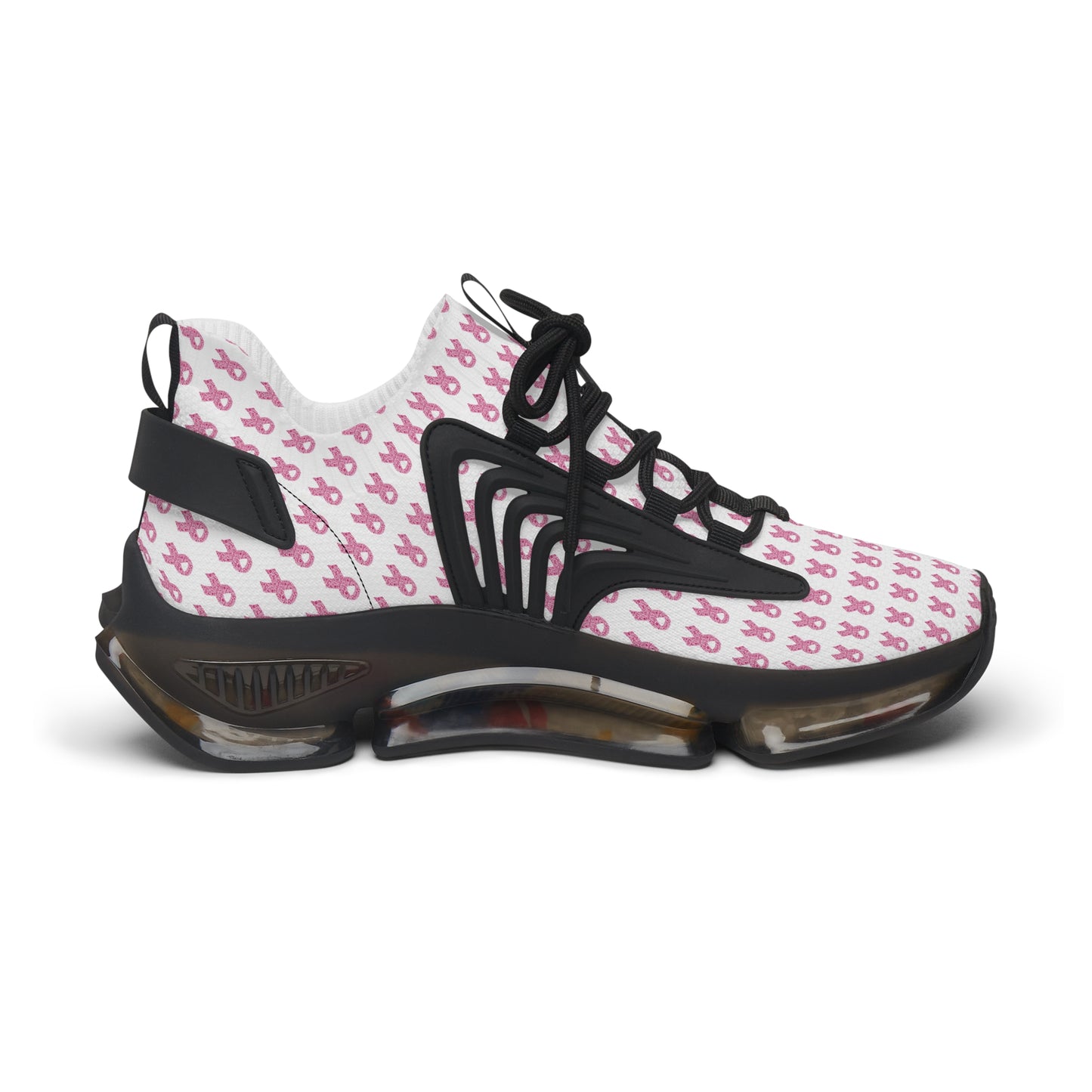 Pink Awareness Ribbon Pattern Mesh Sneakers | Women's Mesh Sneakers