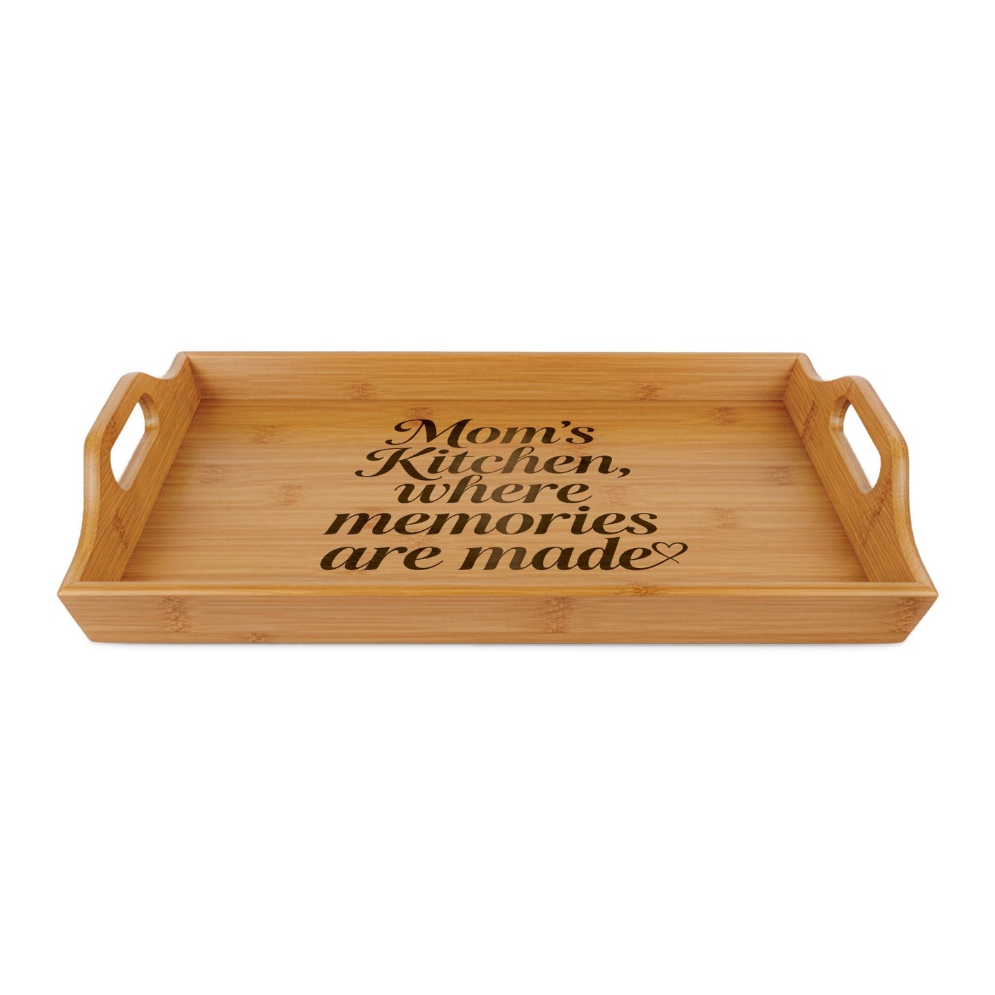 Bamboo Serving Tray — 'Love, Beautifully Shared' Engraved Entertaining Tray