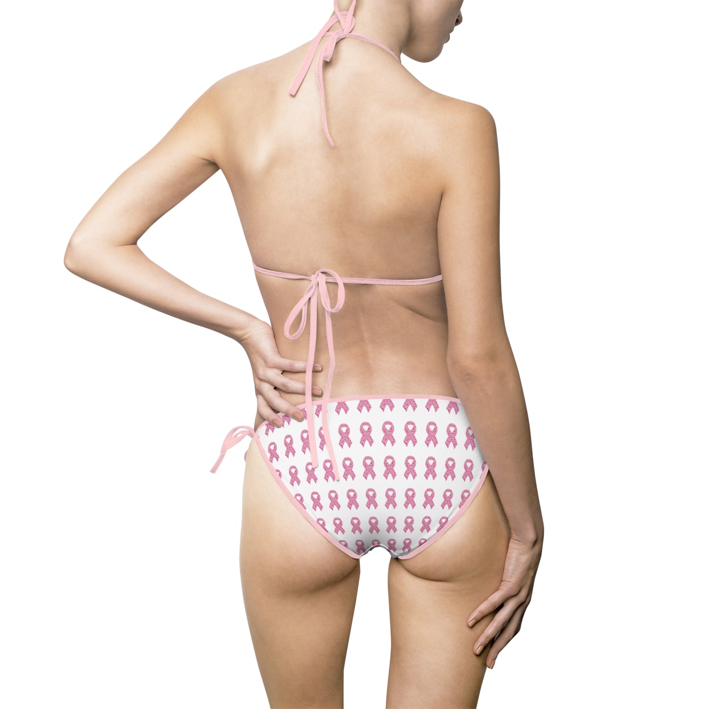 Pink Awareness Ribbon Bikini Swimsuit | Breast Cancer Support Pattern
