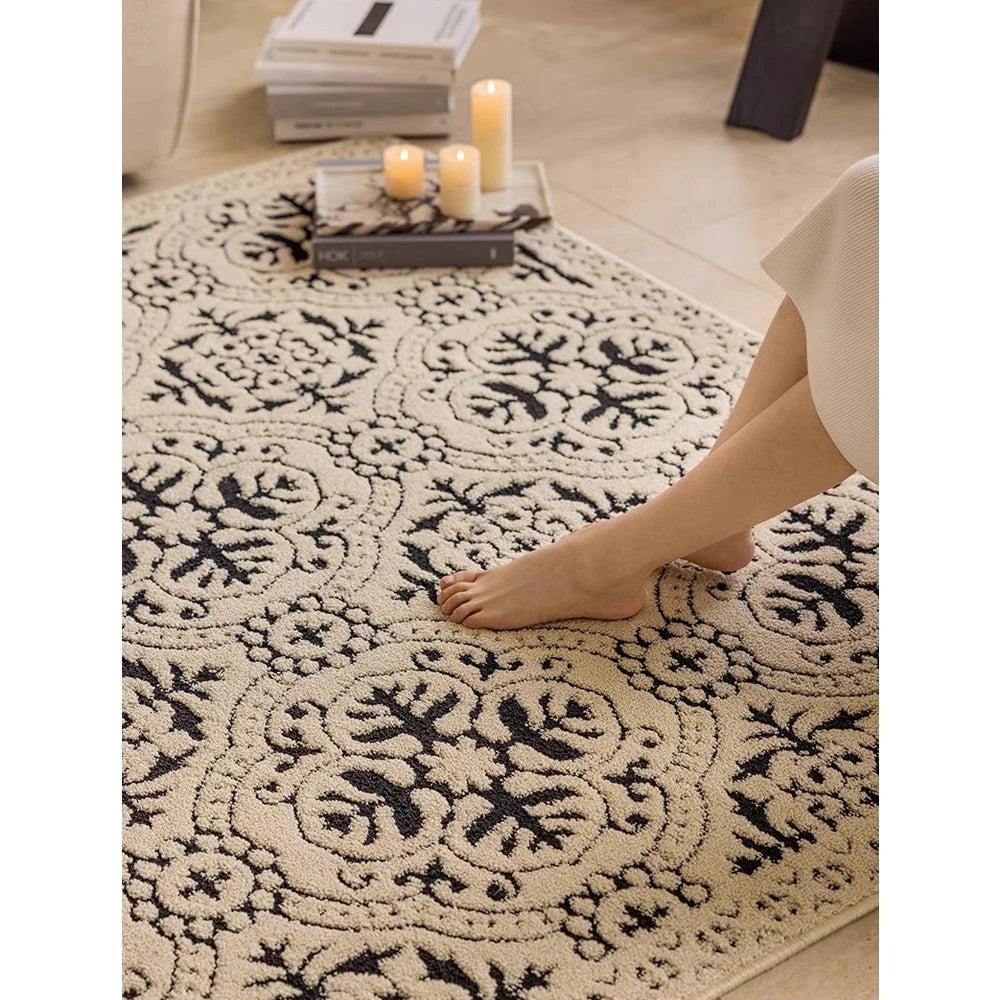Rectangle 100% Polyester Gray Rugs For Bedrooms Rug Living Room Anti Slip Foot Mats Soft and Comfortable