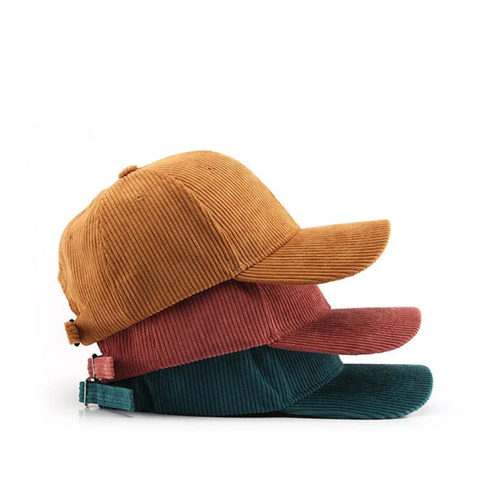 Corduroy baseball cap, autumn and winter warm duckbill cap, multi colored men's and women's fashionable sun shading hip-hop