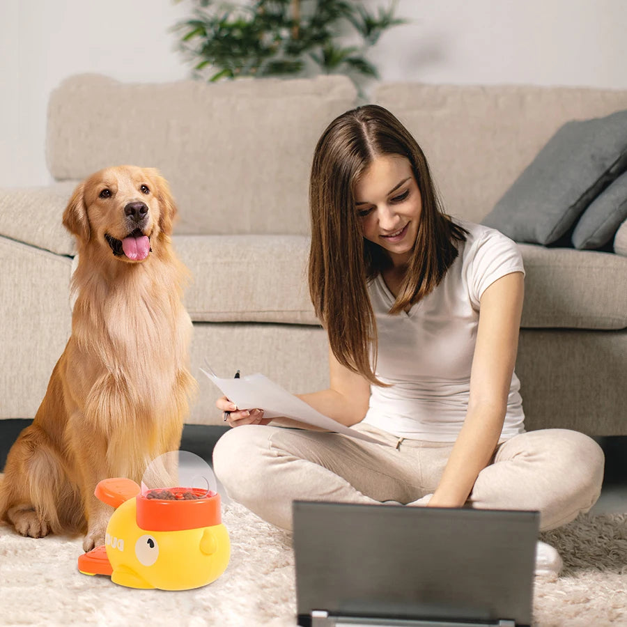 Pet Treat Dispenser, Automatic Snack Feeder for Cat Dog, Anti-Gulping Slow Feeder Bowls for Healthy Eating for Pet Accessories