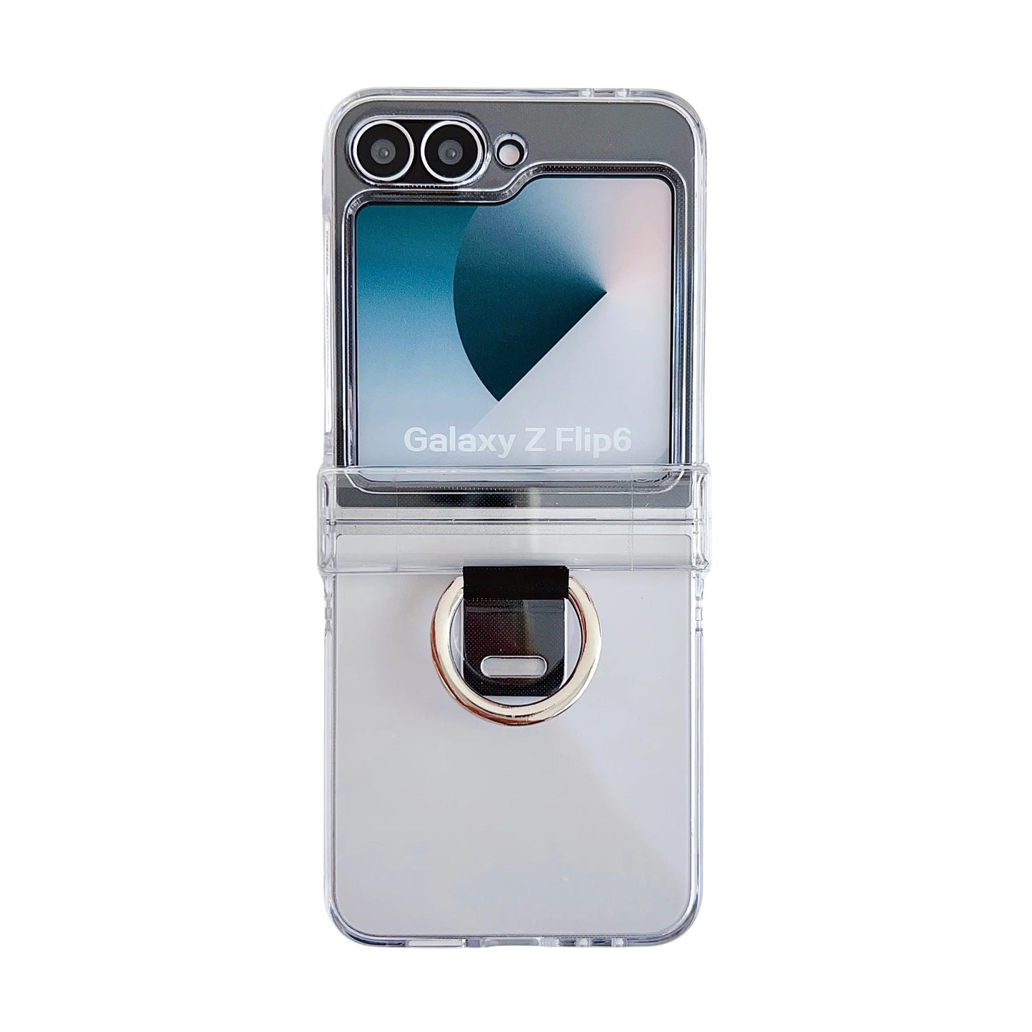 Colorful Matte With Grip Ring Case For Samsung Galaxy Z Flip 6 5 4 3 ZFlip6 ZFlip5 Finger Buckle Solid Color Shockproof Cover