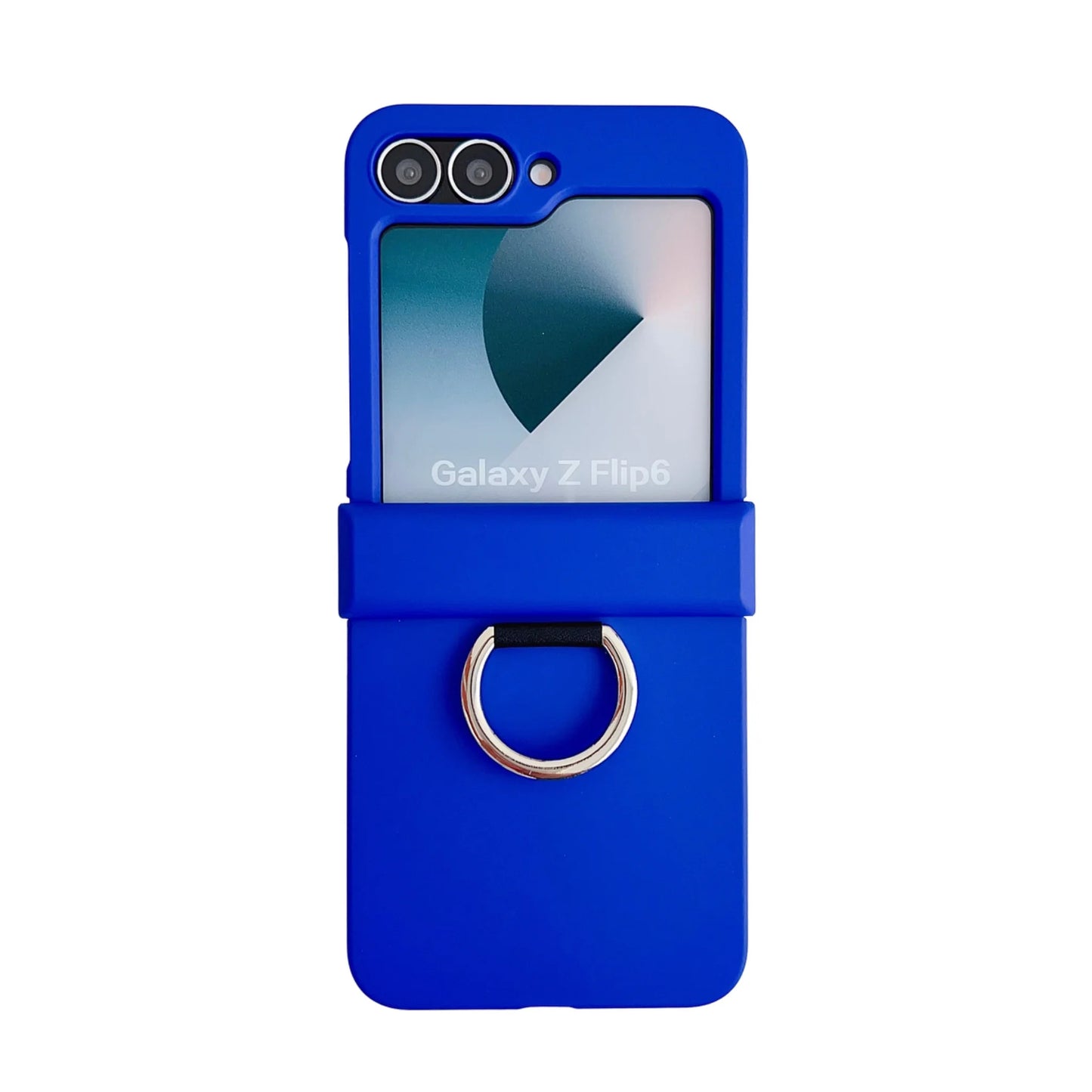 Colorful Matte With Grip Ring Case For Samsung Galaxy Z Flip 6 5 4 3 ZFlip6 ZFlip5 Finger Buckle Solid Color Shockproof Cover