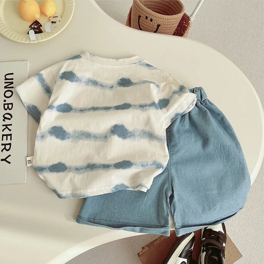 Summer toddler baby boy's clothing outfits sets striped T-shirt+shorts suits for infant boy's clothes outer wear casual sets