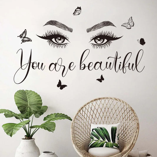 Home decoration black eye inspirational wall dedal sticker living room salon wall art sticker