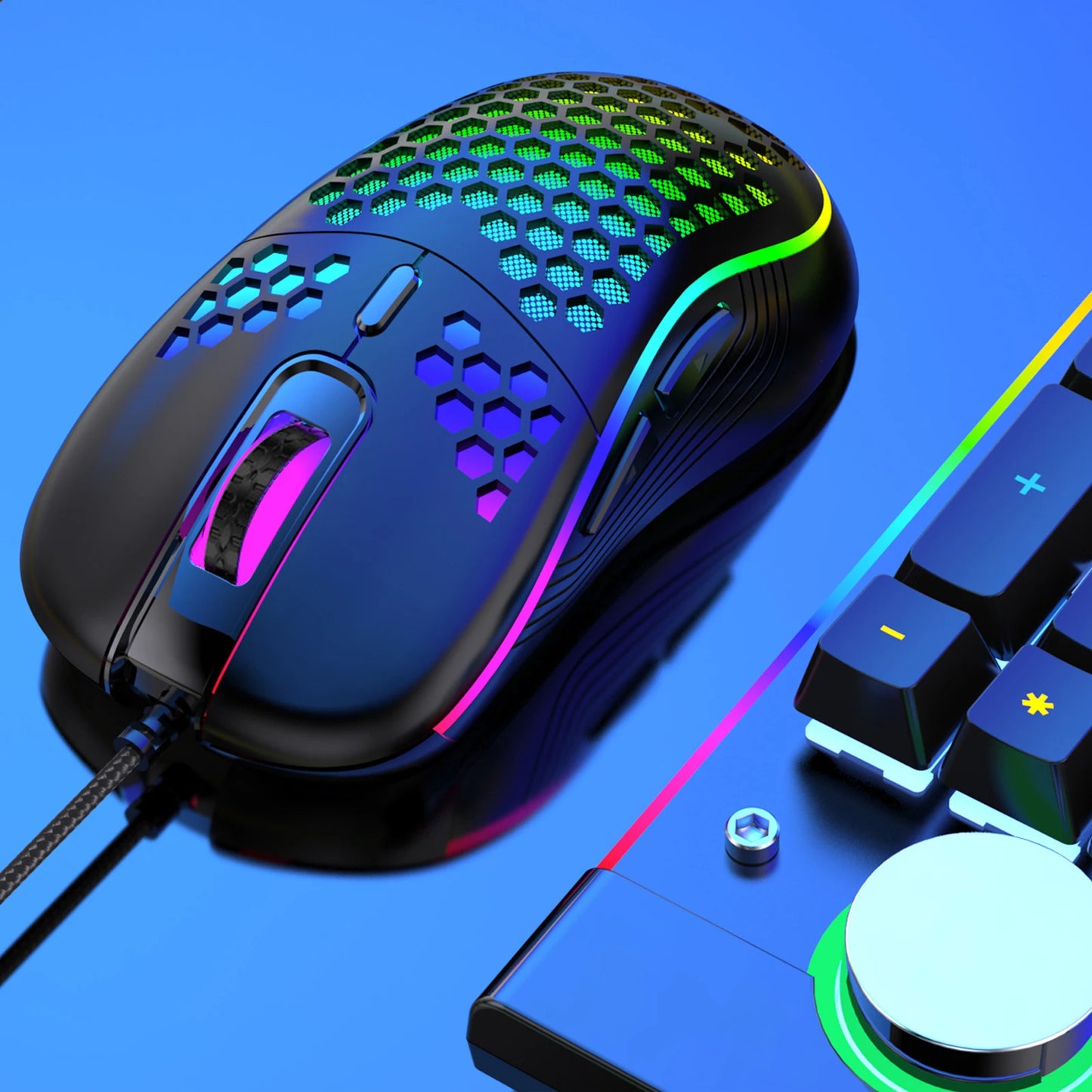 Wired Gaming Mouse with Honeycomb Shell Lightweight Gaming Mice Ergonomic Computer Mouse Gaming for Windows/PC/Mac/Laptop