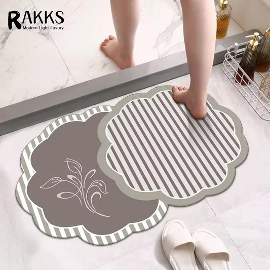 RAKKS Home Carpet Rug Diatom Mud Bath Mat Super Absorbent Bathroom Rug, Quick Dry Floor Mat for Wet Area, Easy Clean