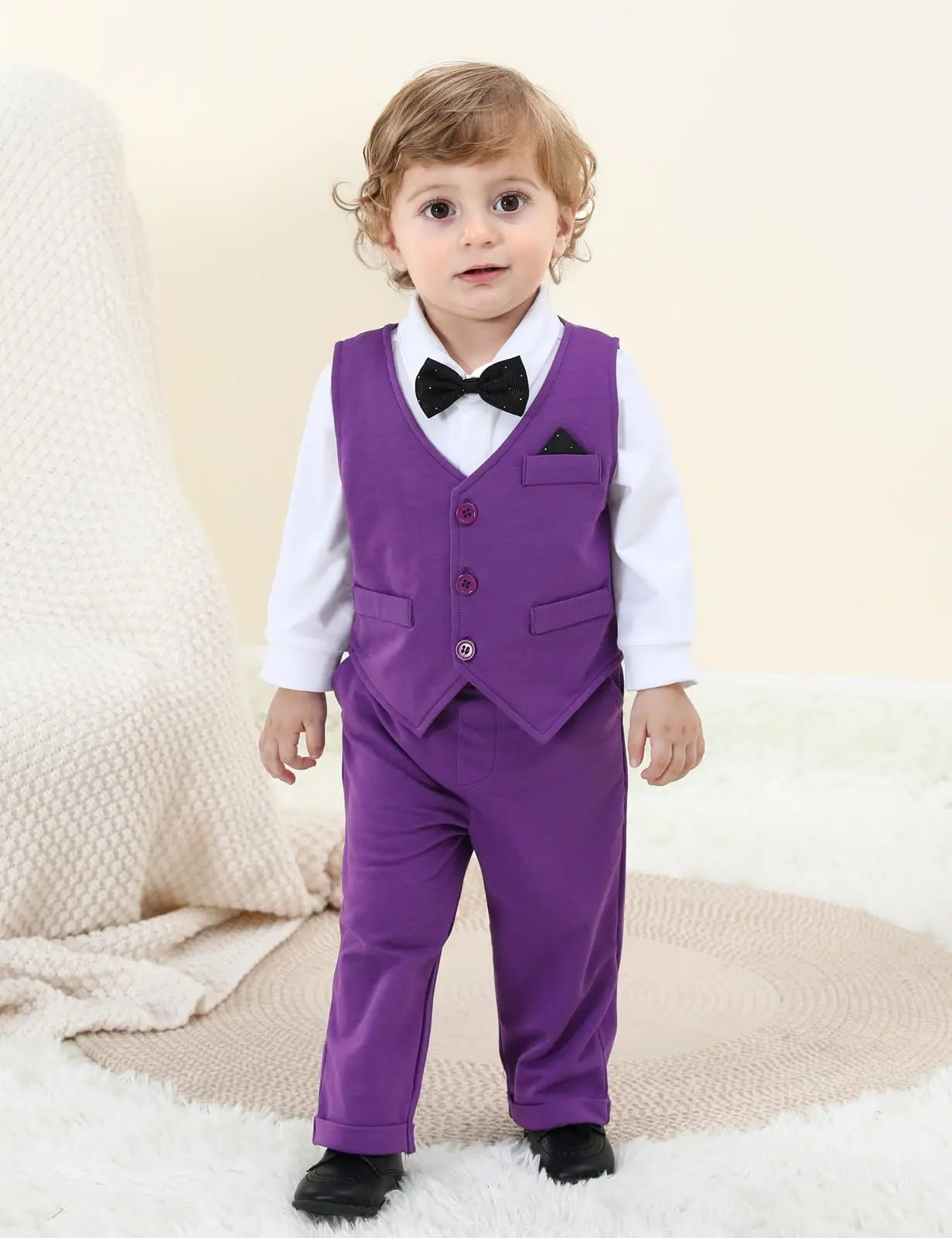 Baby Boys Suit Infant Formal Outfit Wedding 1st Birthday Dress Outfits Newborn Bodysuit Vest Pants Gentleman Clothes Sets