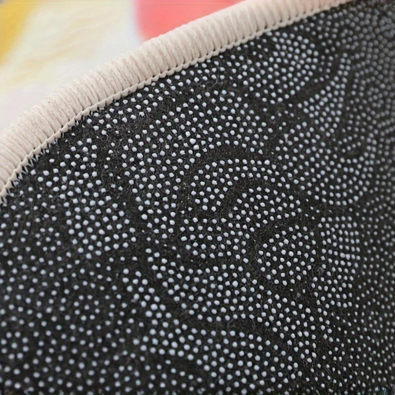 Fruit Pattern Rug Doormat Half Round Shaped Water Absorption Bath Mat Non Slip Floor Mat, Bedroom and Carpets for Living Room