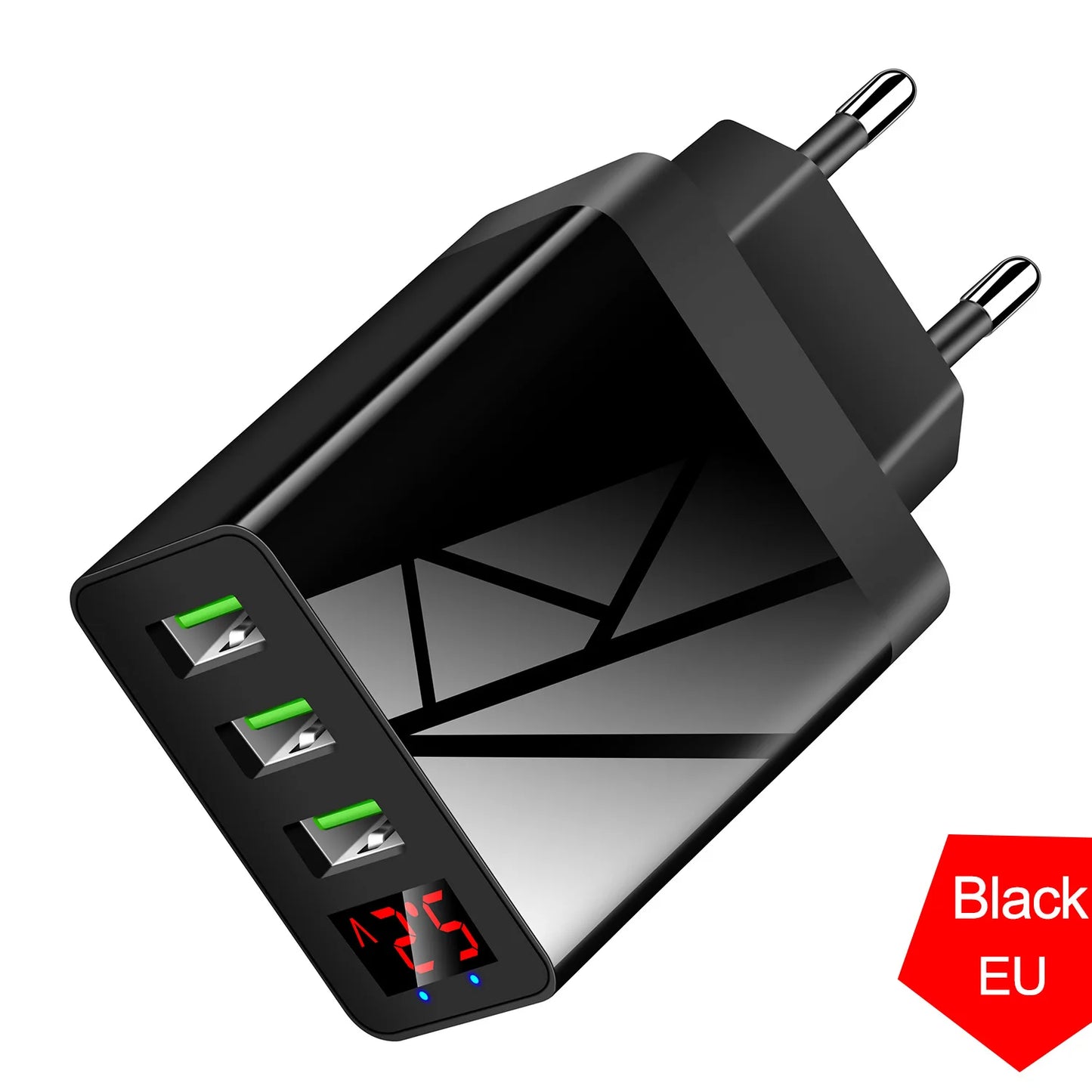 3.4A USB Charger Digital Display Quick Charge 3.0 Mobile Phone Chargers For iPhone Samsung Xiaomi Huawei Fast Charging Adapter