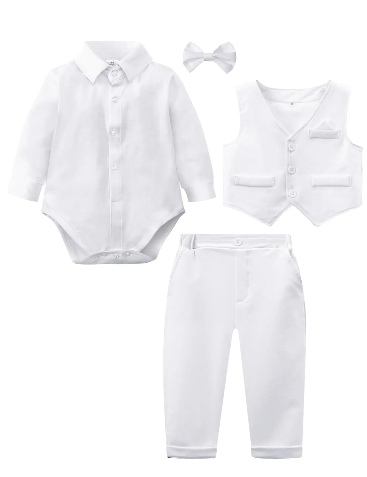Baby Boys Suit Infant Formal Outfit Wedding 1st Birthday Dress Outfits Newborn Bodysuit Vest Pants Gentleman Clothes Sets