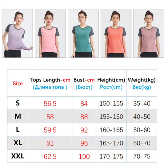 Fitness Women Shirts Quick Dry Yoga Sport T Shirt Gym Running Sportswear Tops Short Sleeve Training Blouses Jersey Jogging Tee