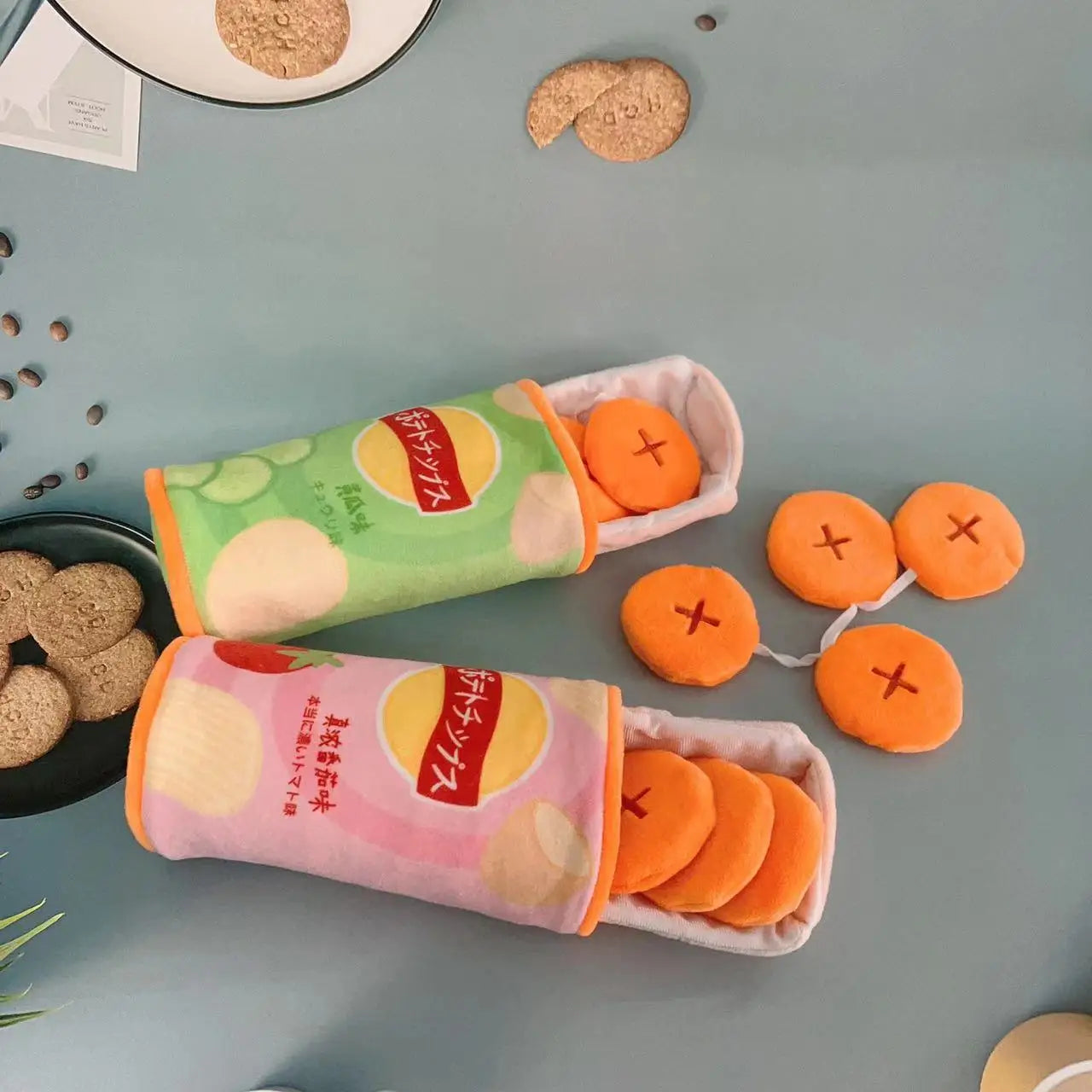 Pet Potato Chip Food Toys Cat and Dog Toys Pet Sniffing Snacks Plush Potato Chips Bite Resistant and Grinding Pet Products Puppy
