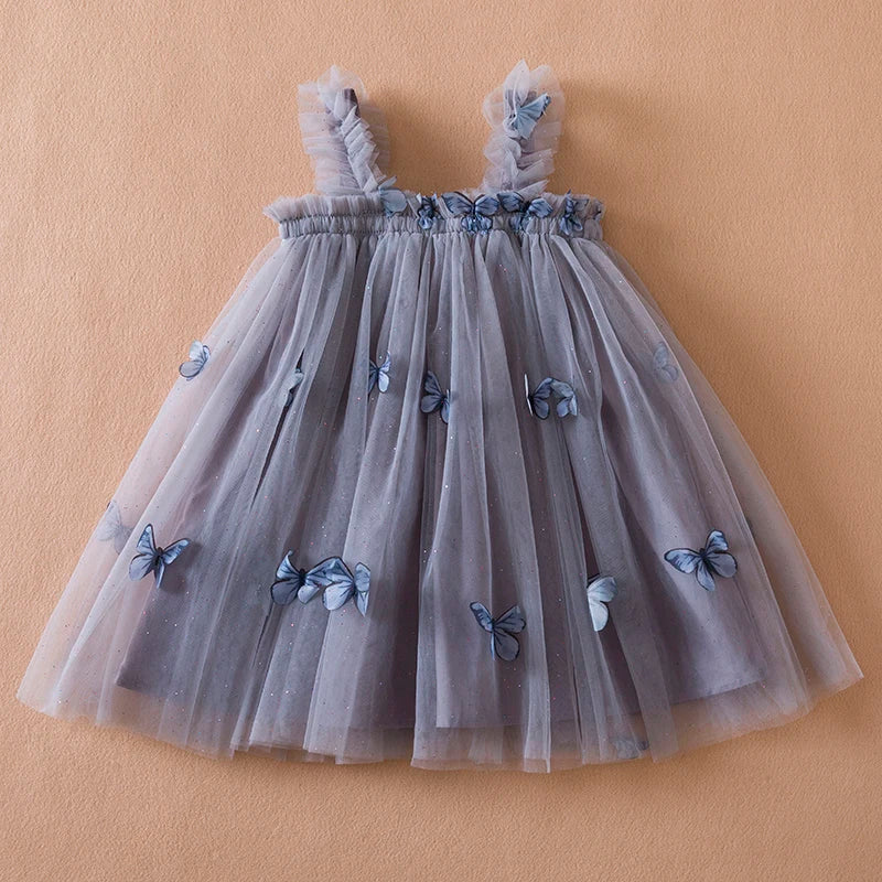 Baby Girl Clothes for Birthday Party 1-5Y Toddler Flower Elegant Luxury Dresses New 3D Butterfly Baby Dress Summer Sweet Outfits