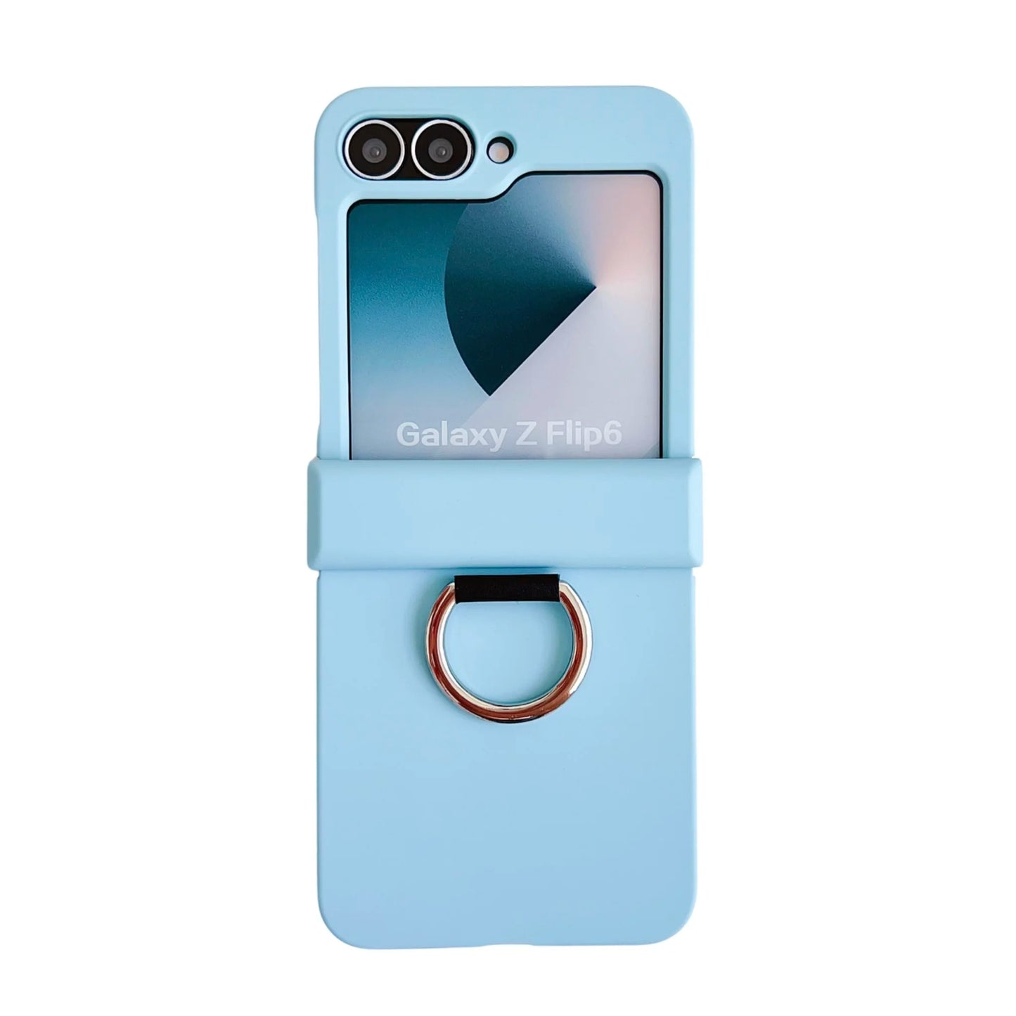 Colorful Matte With Grip Ring Case For Samsung Galaxy Z Flip 6 5 4 3 ZFlip6 ZFlip5 Finger Buckle Solid Color Shockproof Cover