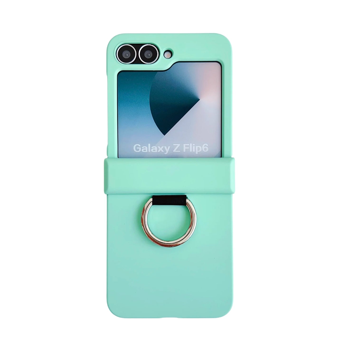 Colorful Matte With Grip Ring Case For Samsung Galaxy Z Flip 6 5 4 3 ZFlip6 ZFlip5 Finger Buckle Solid Color Shockproof Cover