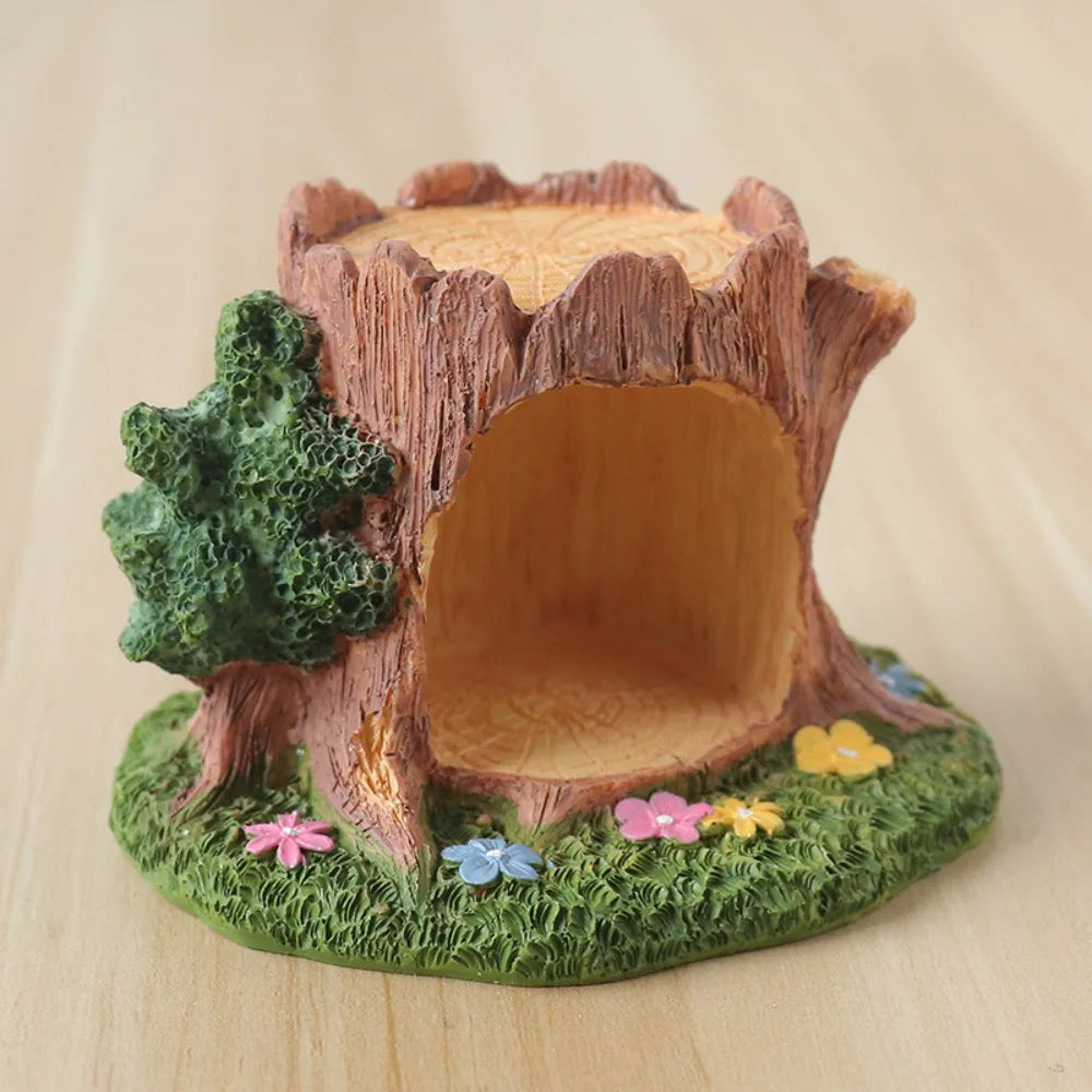 Forest Tree Hole Resin Decor Creative Office Home Desk Decoration Miniature Nature Craft Artwork Desktop Ornament Home Decor