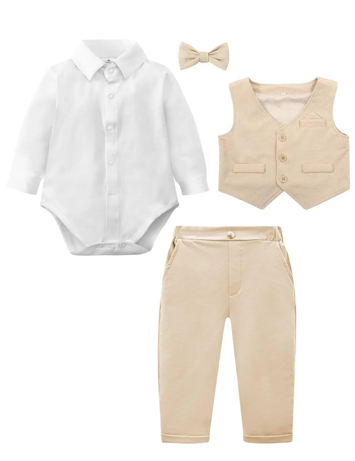 Baby Boys Suit Infant Formal Outfit Wedding 1st Birthday Dress Outfits Newborn Bodysuit Vest Pants Gentleman Clothes Sets