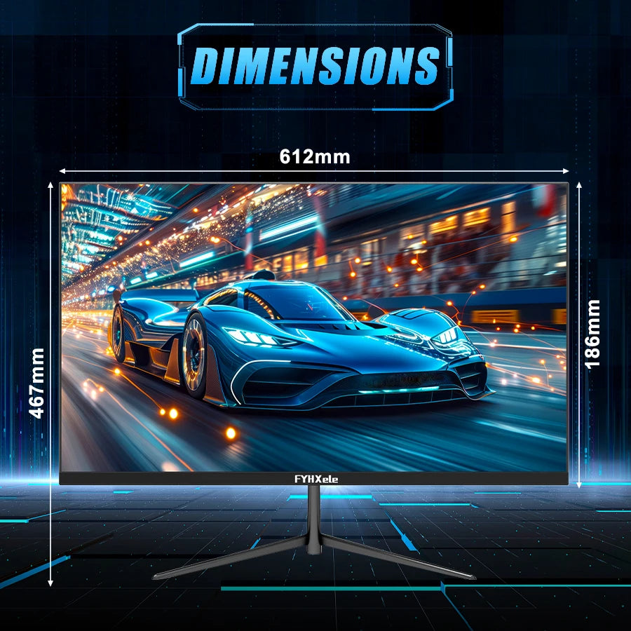 FYHXele 24Inch 100Hz Gaming Monitor 1080P Desktop Display 2ms Response Time Eye Care Screen LCD Support HDR G-Sync VESA