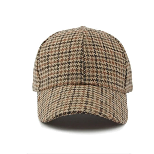 Plaid Baseball Cap - Warm, Lightweight & Adjustable for Autumn/Winter Outdoor Activities