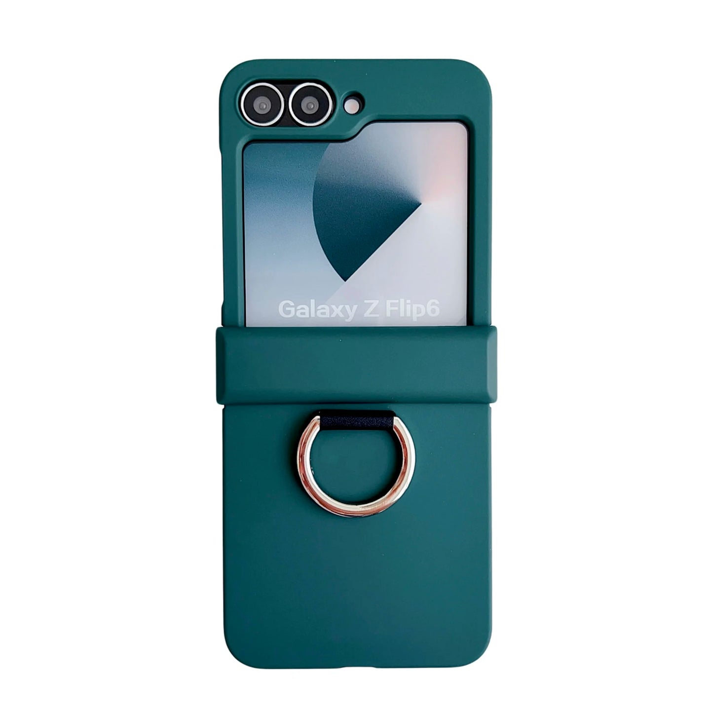 Colorful Matte With Grip Ring Case For Samsung Galaxy Z Flip 6 5 4 3 ZFlip6 ZFlip5 Finger Buckle Solid Color Shockproof Cover