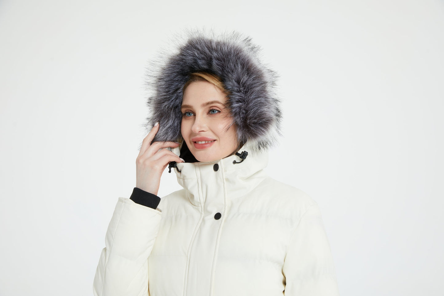 Multiple Pocket Solid Thicken Midi Padded Coat wantdo Women's Winter Puffer Parka Fashion Casual Classic Outdoor Hiking Travel Quilted Jacket Polyester Shell Faux Fur Detachable Hooded Overcoat Long Sleeve Two-way Zipper Yout