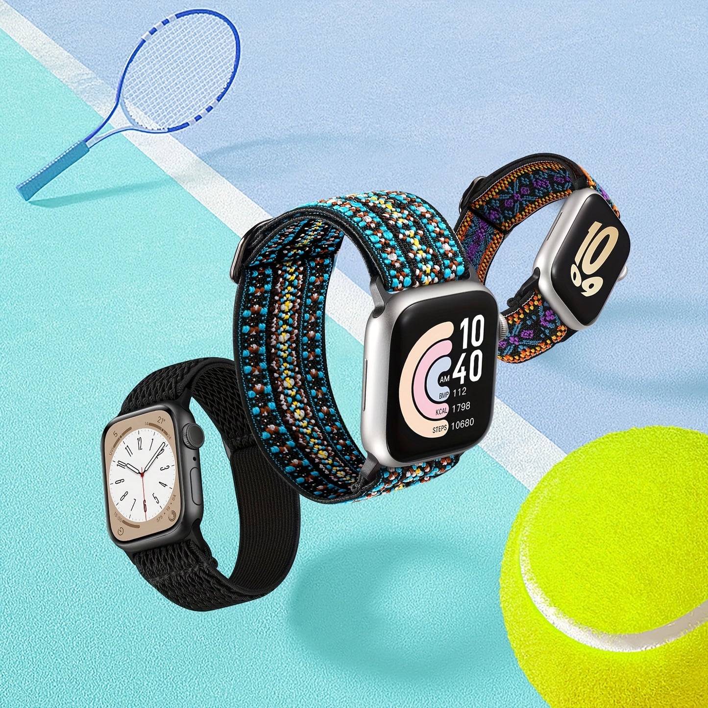 12 Pack Compatible with Apple Watch Bands 44mm for Women Men, Stretchy Nylon Sport Straps Compatible with Apple Series 9 Band, Apple Watch Band 45mm 49mm 42mm 41mm 40mm 38mm for iWatch SE Ultra2 Series 9 8 7 6 5 4 3 2 1