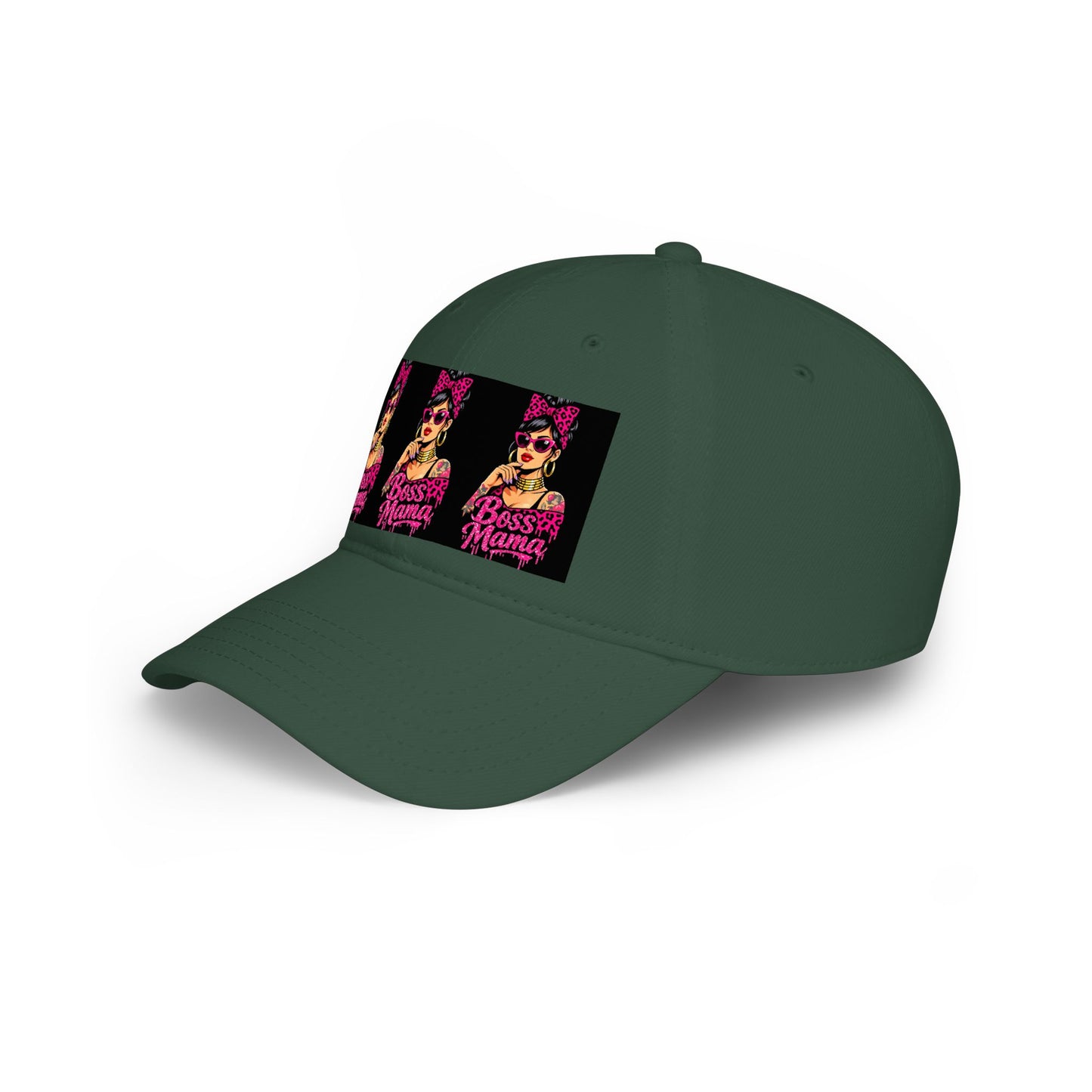 Boss Mama Low Profile Baseball Cap | Retro pop art, pink & black