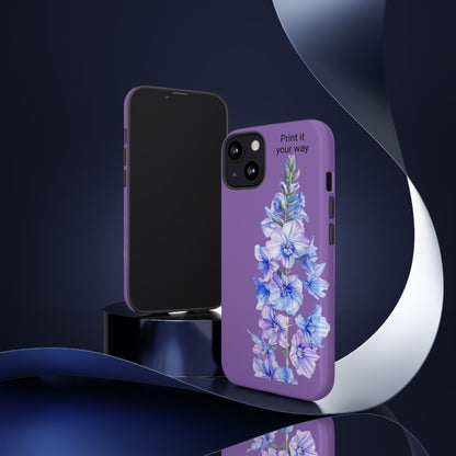 Custom cell phone tough case, Personalized Gift, July birth flower