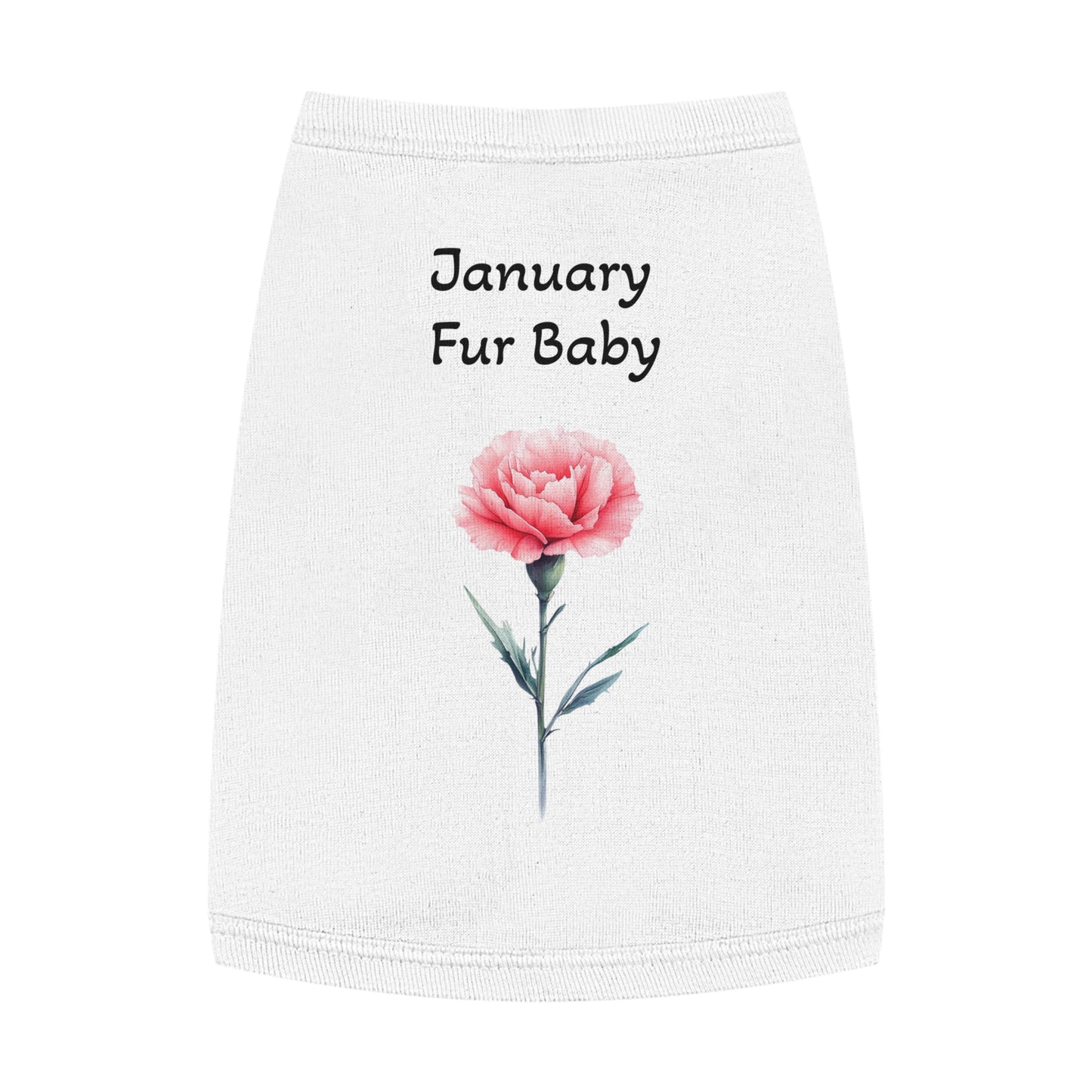 Graphic Pet Tank Top, January Fur Baby - Dog Lover Gift, Birthday Present, Floral Sleeveless Shirt, Cute Pet Apparel, Pet Owner