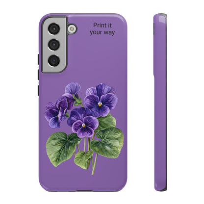 Custom cell phone tough case, Personalized Gift, February birth flower