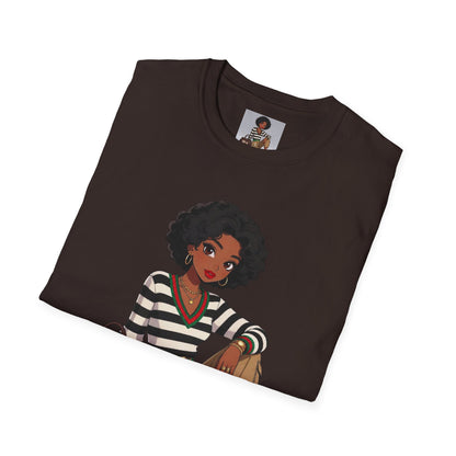 Personalizable Life Is Lifing Black Woman Graphic Tee - Two images to choose from.