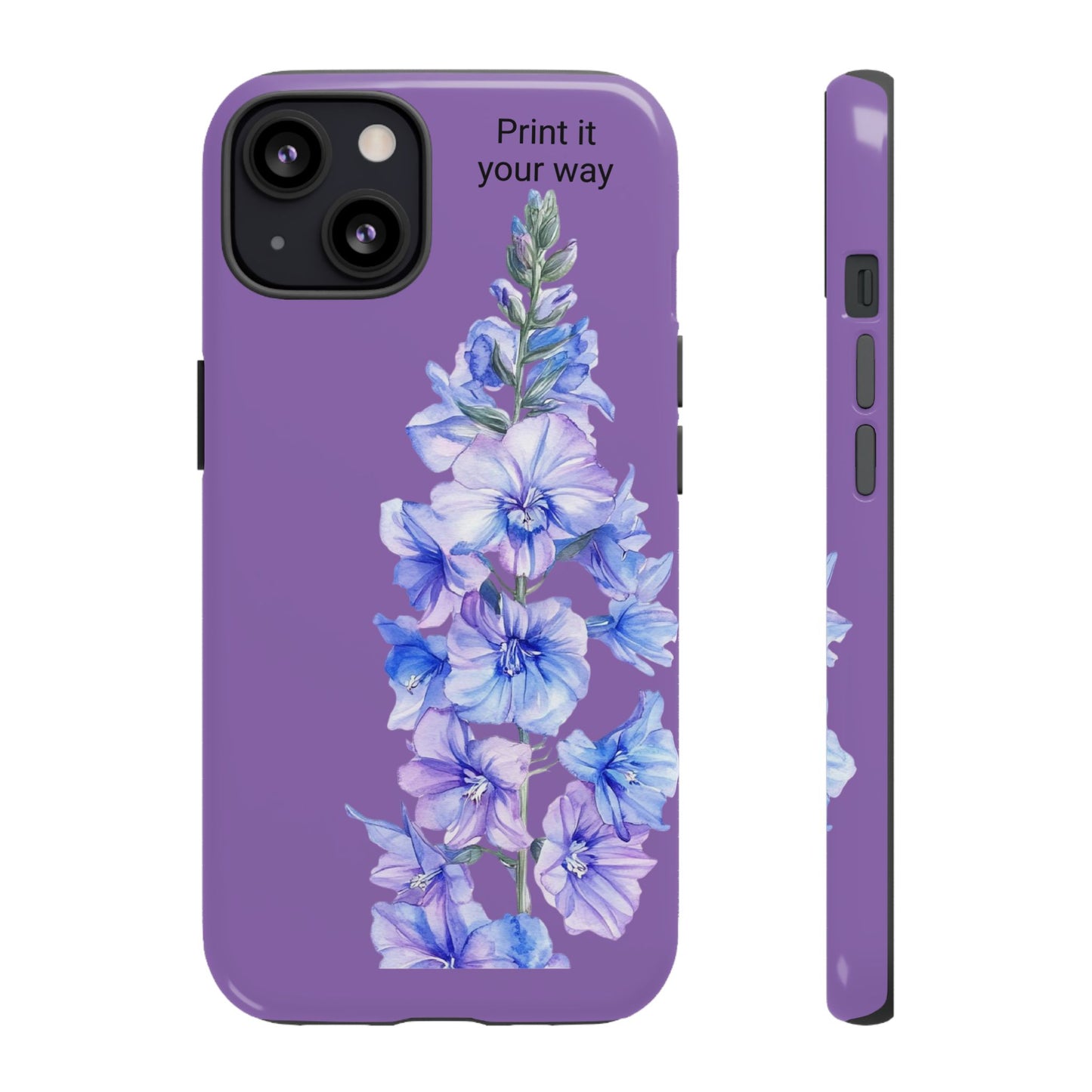 Custom cell phone tough case, Personalized Gift, July birth flower