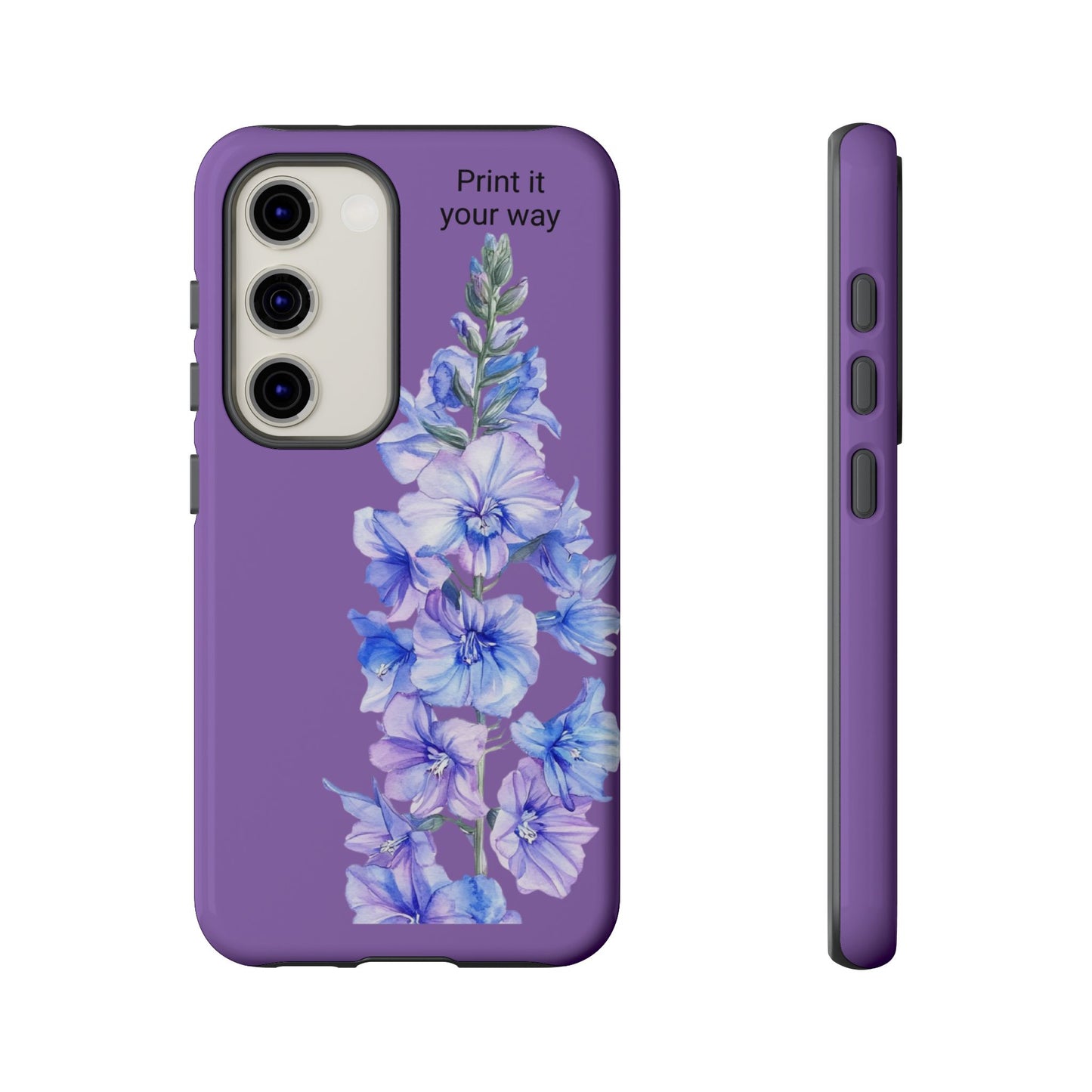Custom cell phone tough case, Personalized Gift, July birth flower