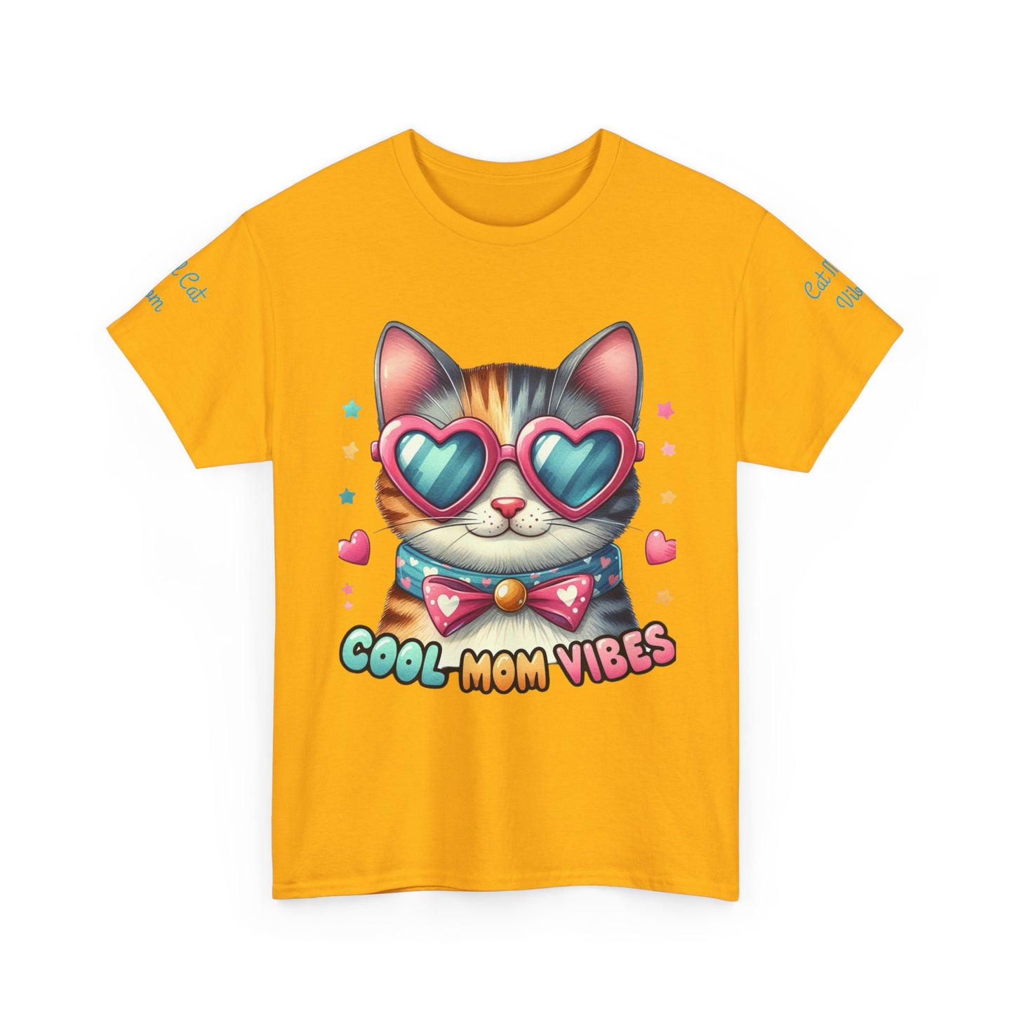 Cool Mom Vibes Cat Tee, Unisex Cotton T-Shirt, Cute Cat Shirt, Pet Lover Gift, Fun Gift for Moms, Playful Everyday Wear
