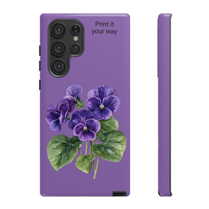 Custom cell phone tough case, Personalized Gift, February birth flower