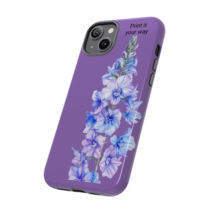 Custom cell phone tough case, Personalized Gift, July birth flower
