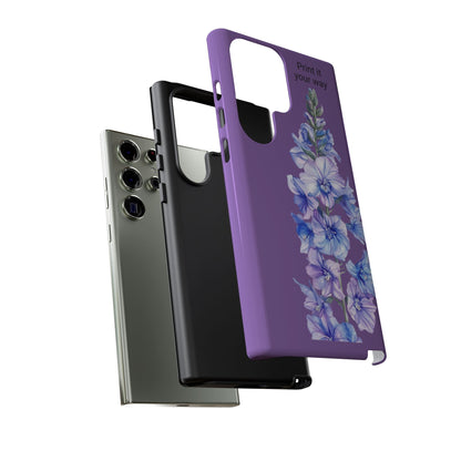 Custom cell phone tough case, Personalized Gift, July birth flower