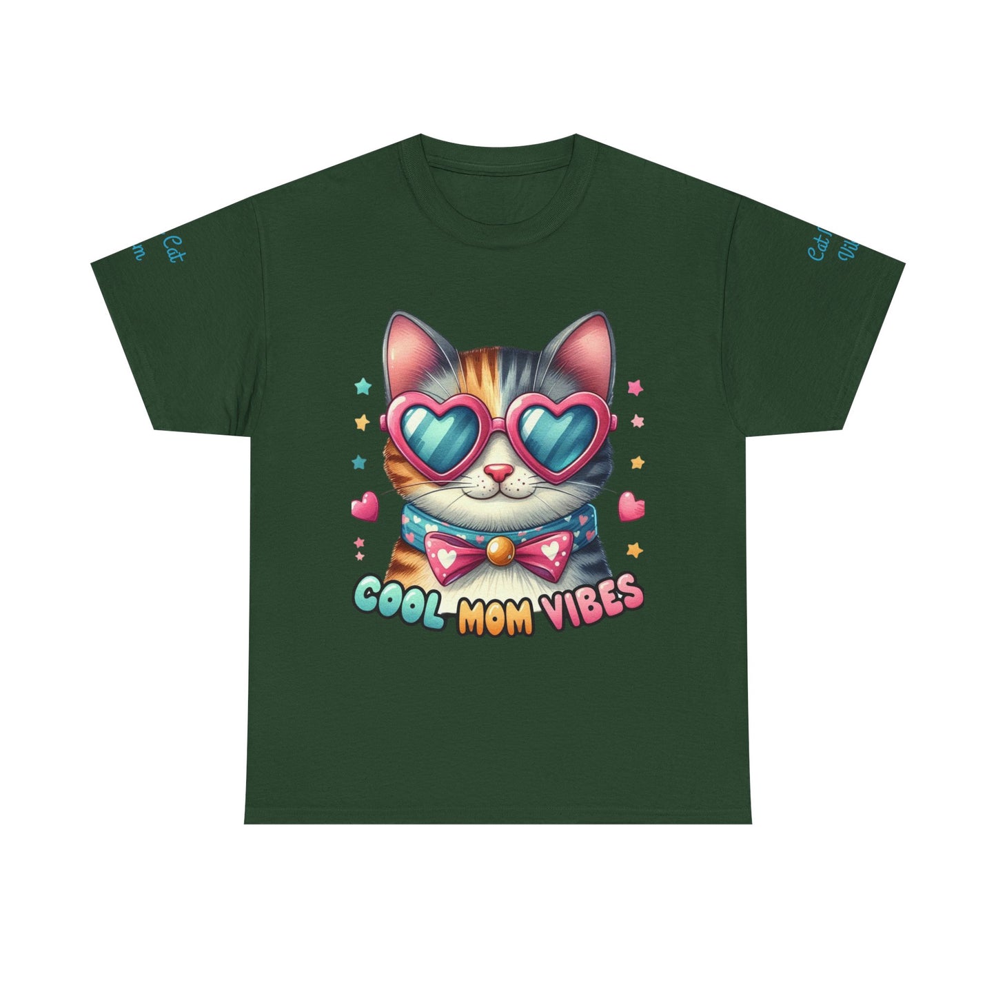 Cool Mom Vibes Cat Tee, Unisex Cotton T-Shirt, Cute Cat Shirt, Pet Lover Gift, Fun Gift for Moms, Playful Everyday Wear