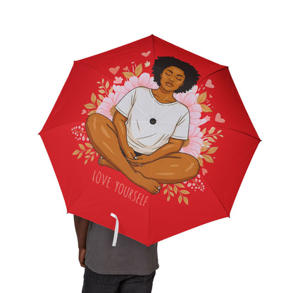 Umbrella, Chic and Stylish, Rainy Day Fashion Accessory with Automatic Open Close Button - Foldable Compact Design for Travel, Gift for Her,