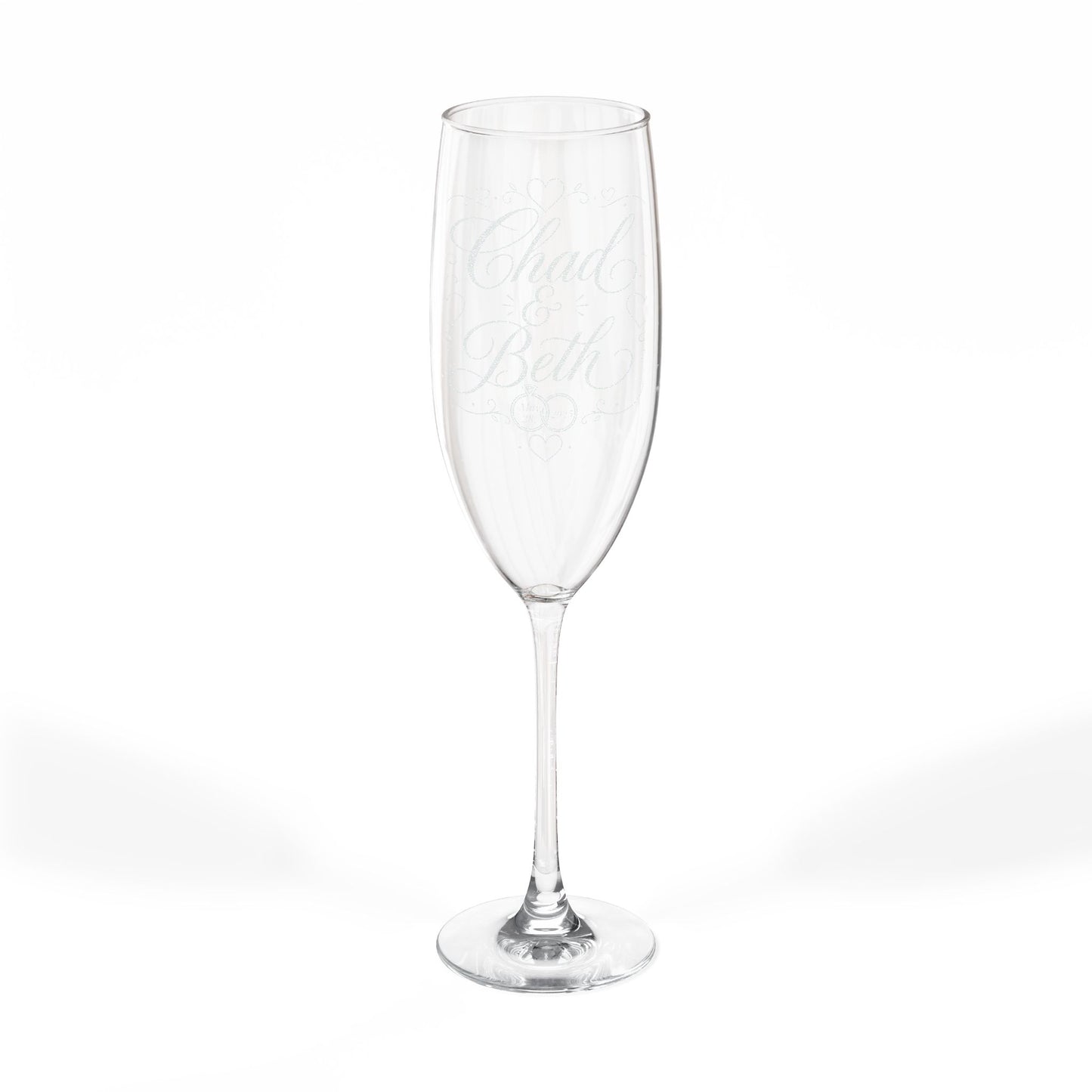 Engraved Champagne Flute, 8oz | Personalized Wedding Toast Glass