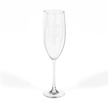 Engraved Champagne Flute, 8oz | Personalized Wedding Toast Glass
