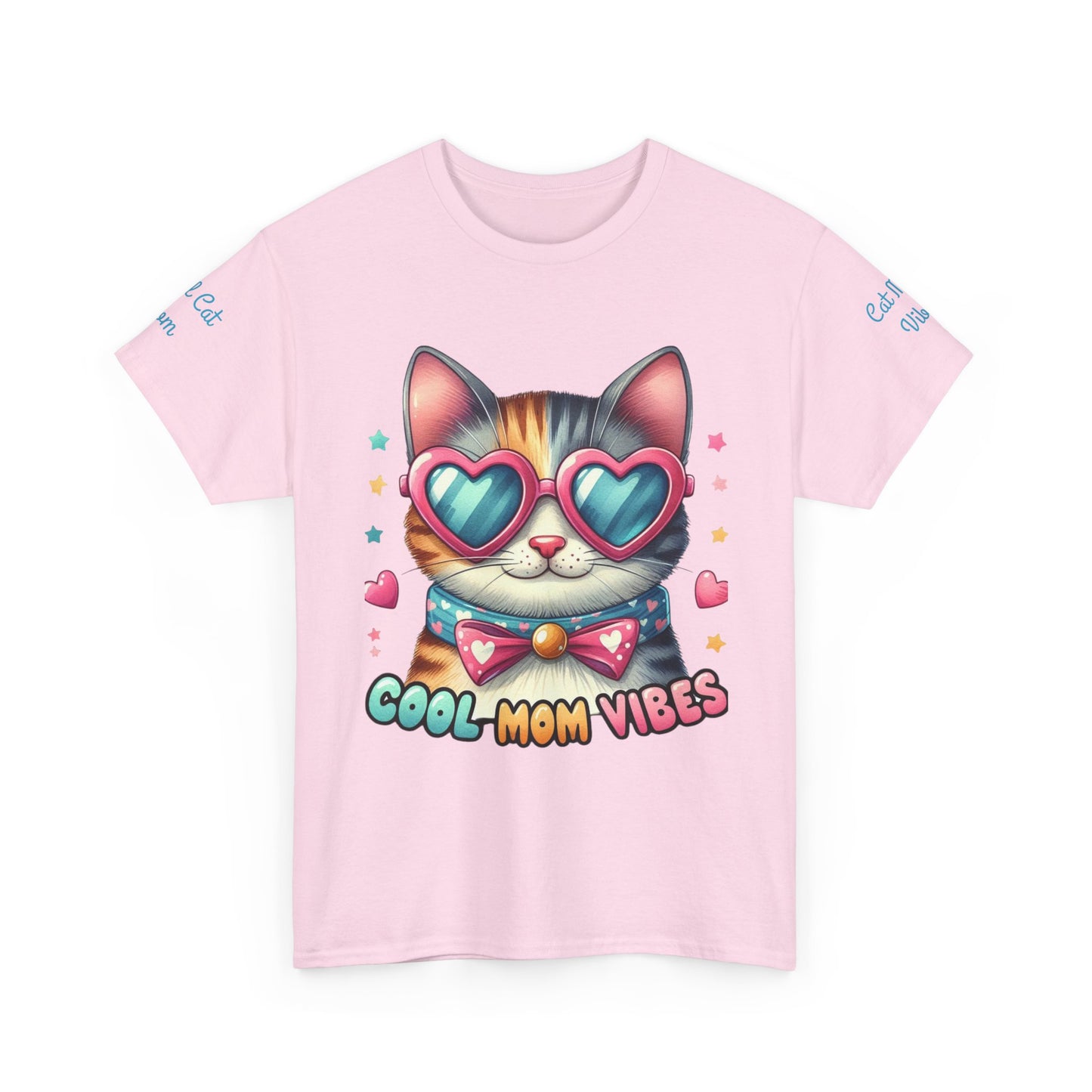 Cool Mom Vibes Cat Tee, Unisex Cotton T-Shirt, Cute Cat Shirt, Pet Lover Gift, Fun Gift for Moms, Playful Everyday Wear