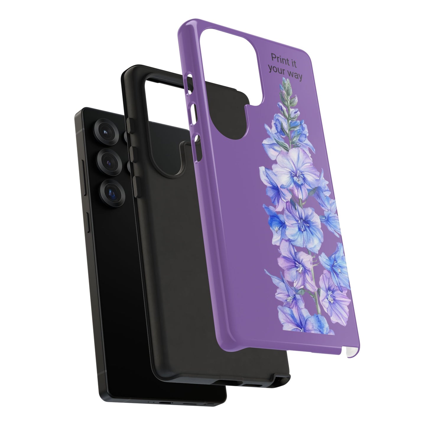 Custom cell phone tough case, Personalized Gift, July birth flower