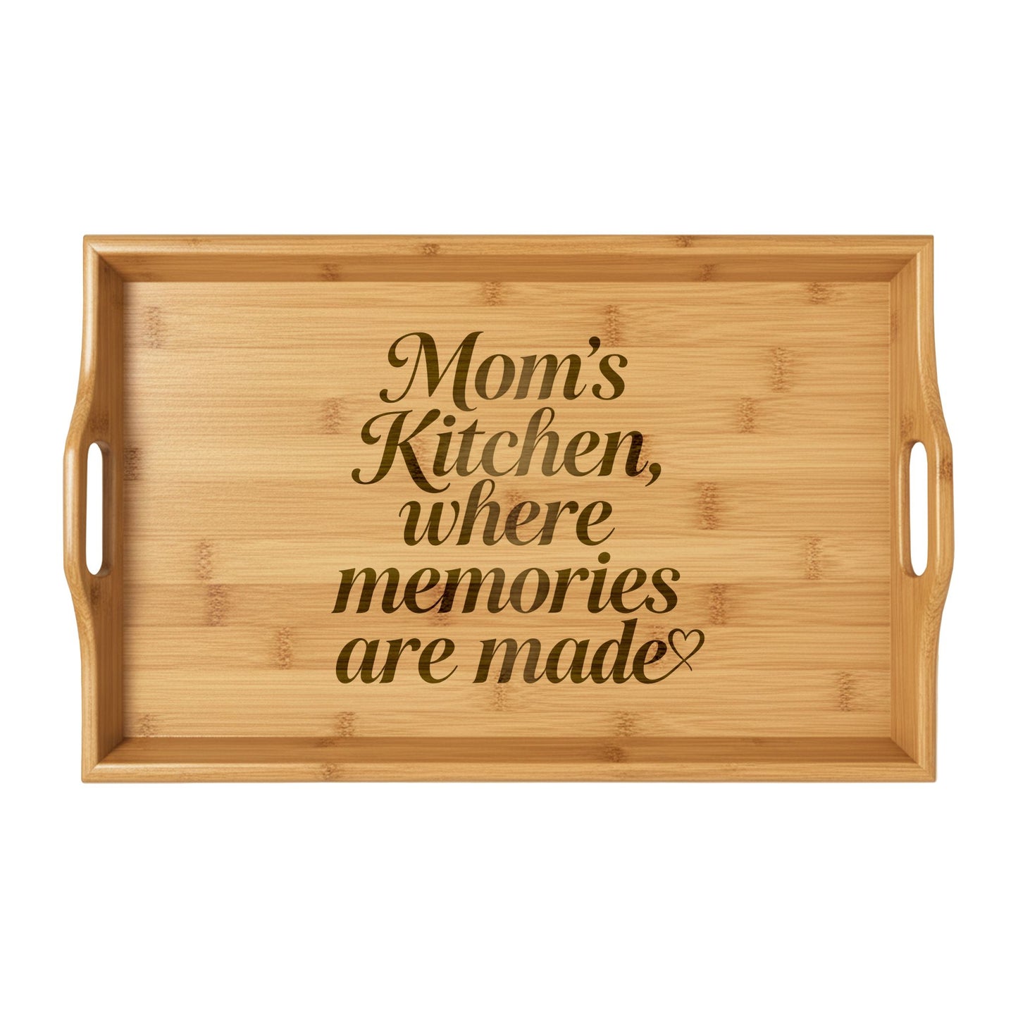Bamboo Serving Tray — 'Love, Beautifully Shared' Engraved Entertaining Tray