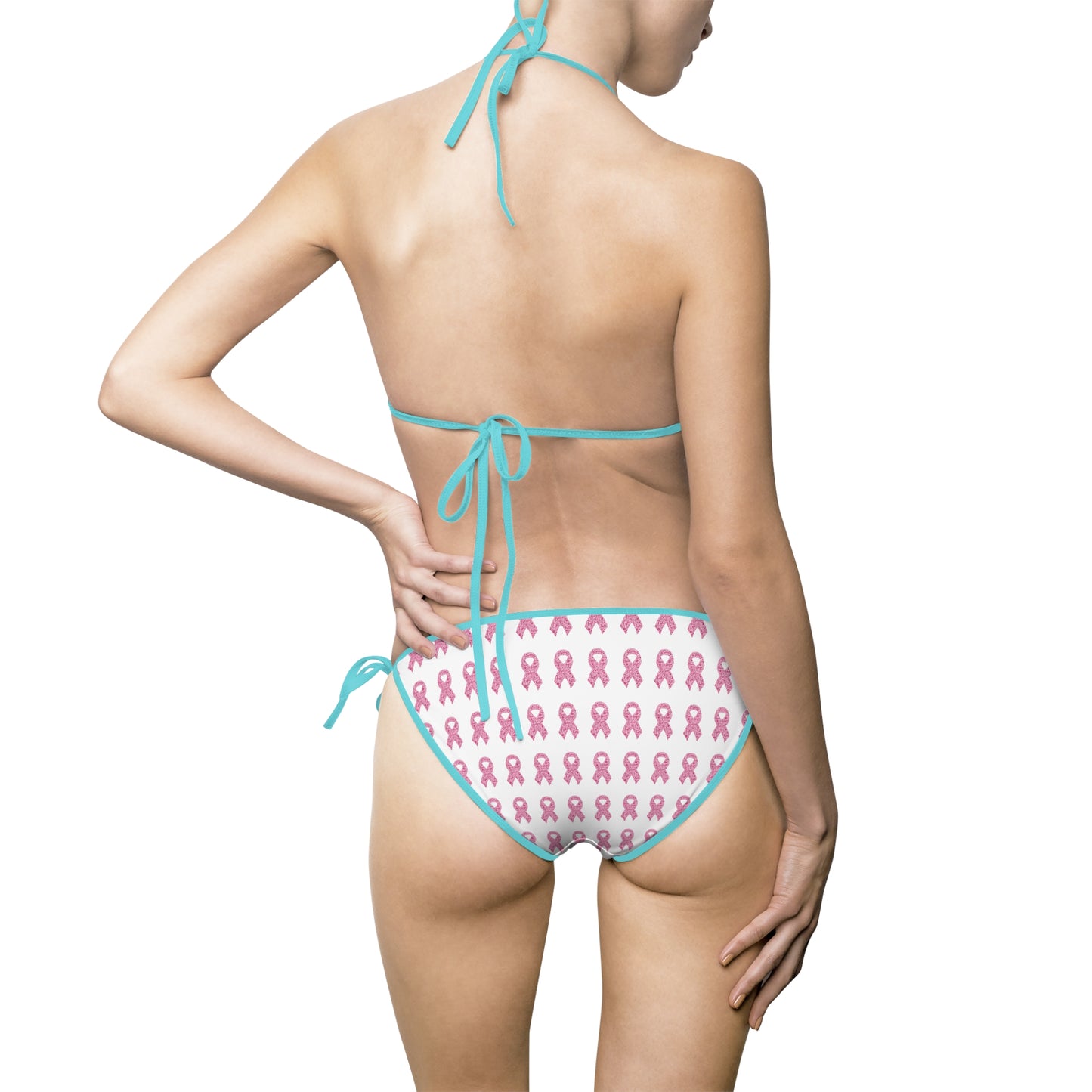 Pink Awareness Ribbon Bikini Swimsuit | Breast Cancer Support Pattern