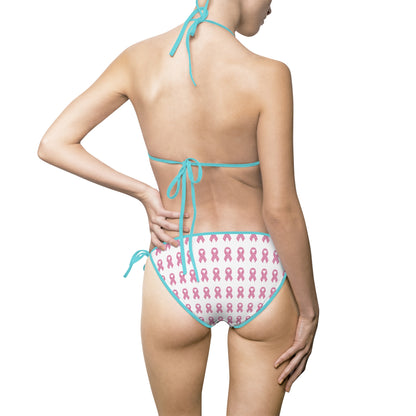 Pink Awareness Ribbon Bikini Swimsuit | Breast Cancer Support Pattern