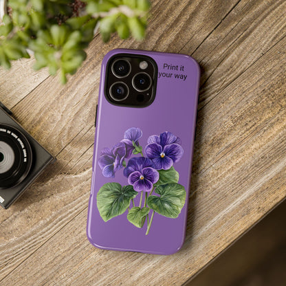 Custom cell phone tough case, Personalized Gift, February birth flower
