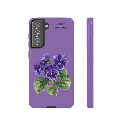 Custom cell phone tough case, Personalized Gift, February birth flower
